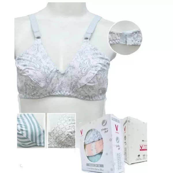 Pack Of 3 Printed Cotton Woven Bras