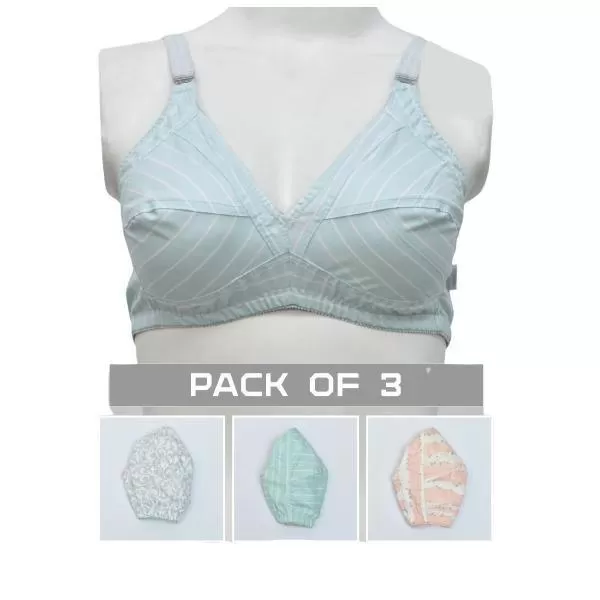 Pack Of 3 Soft Cotton Everyday Bras