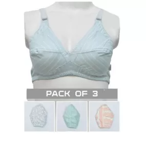 Pack Of 3 Soft Cotton Everyday Bras