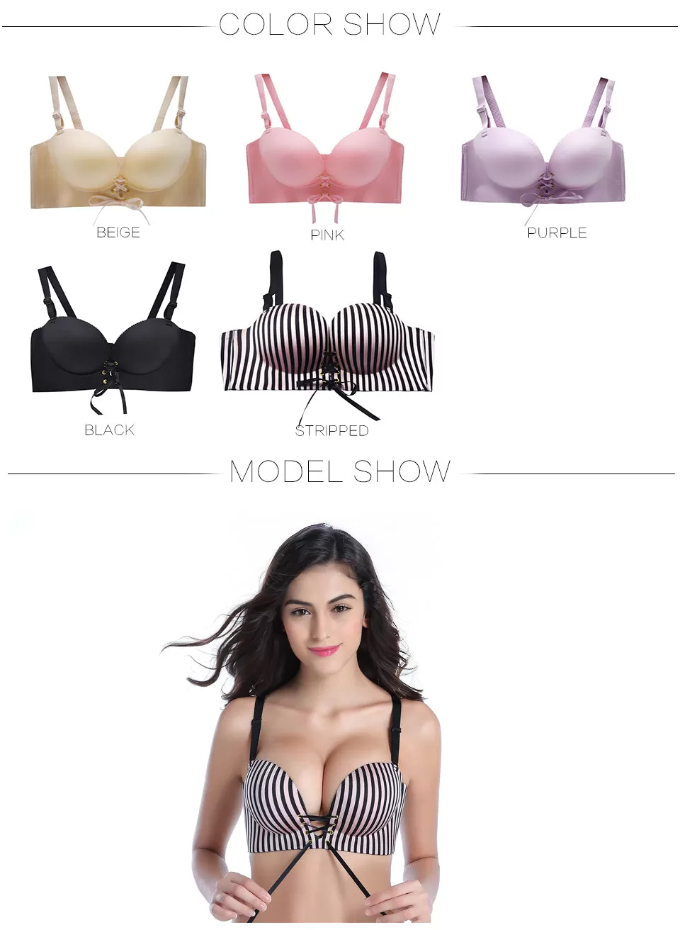 Padded Push Up Bras Add Two Cups Bra for Women