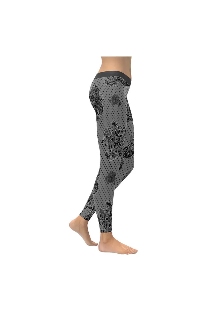 Paisley Hearts Low Rise Leggings (Invisible Stitch)