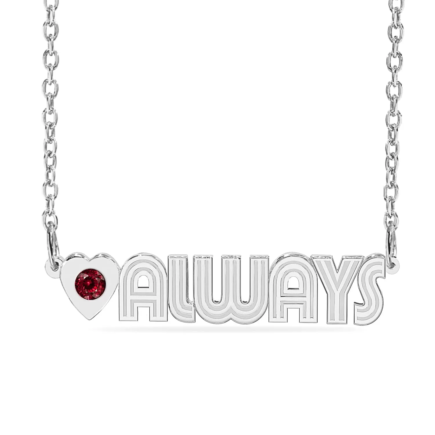 Personalized Name necklace with Birthstone on Heart