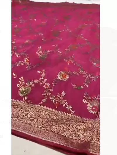 Pink Benarasi Zari Silk Wedding Saree