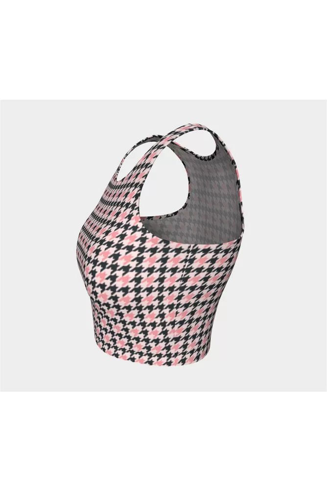 Pink Houndstooth Athletic Top