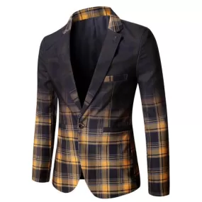 Plaid Design Blazer Tuxedo for Men