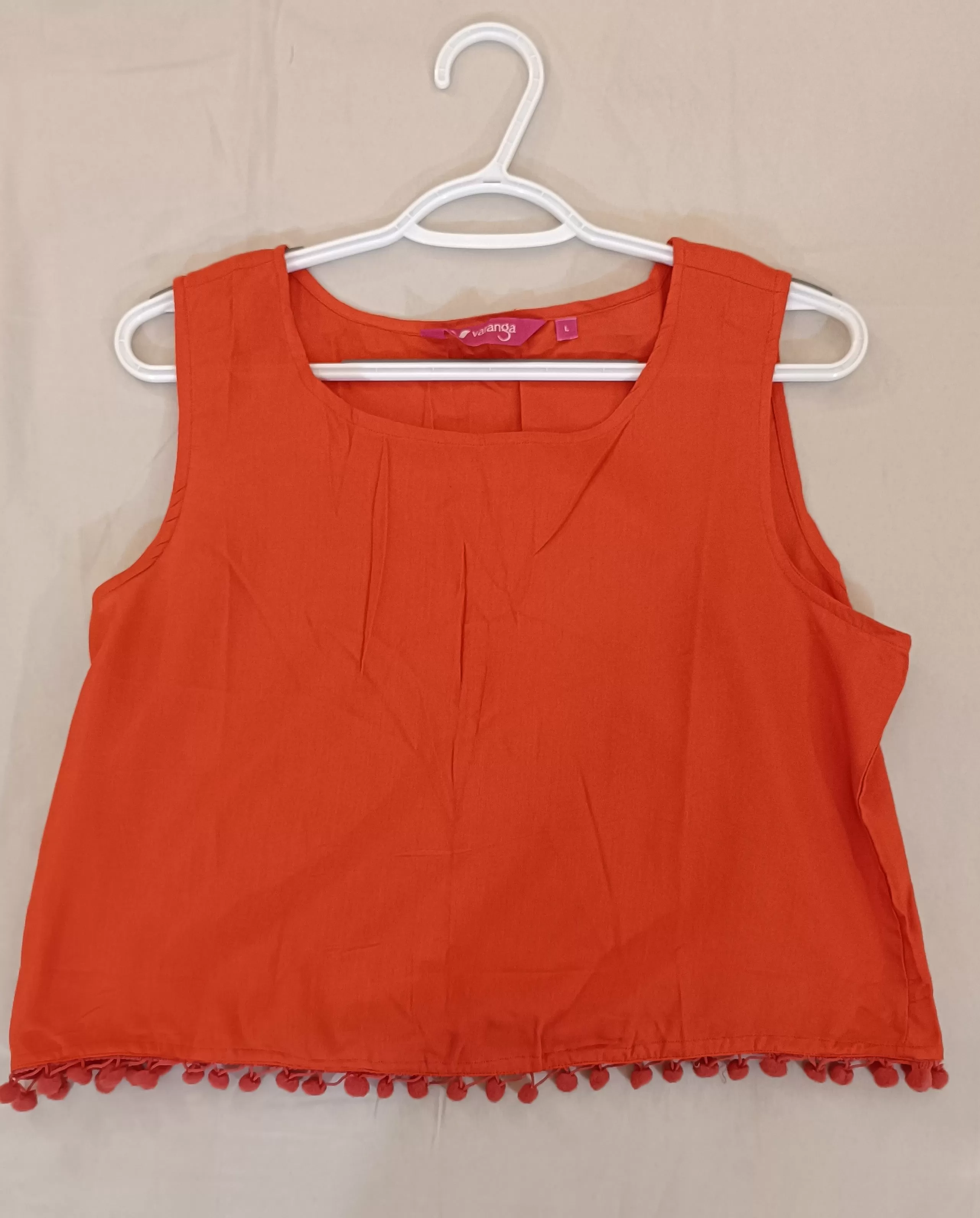 Pleasing Orange Color Short Top For Girls