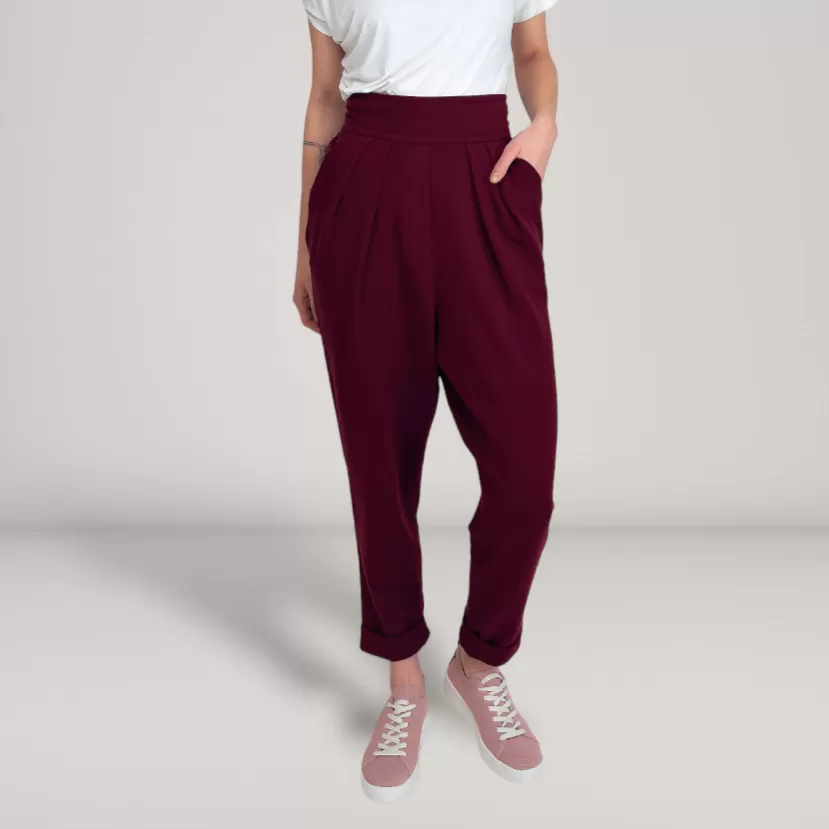 Pleated Fine French Terry Tapered Track Pants | Tourmaline