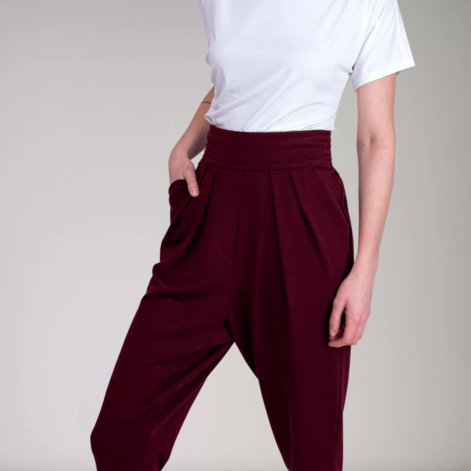 Pleated Fine French Terry Tapered Track Pants | Tourmaline