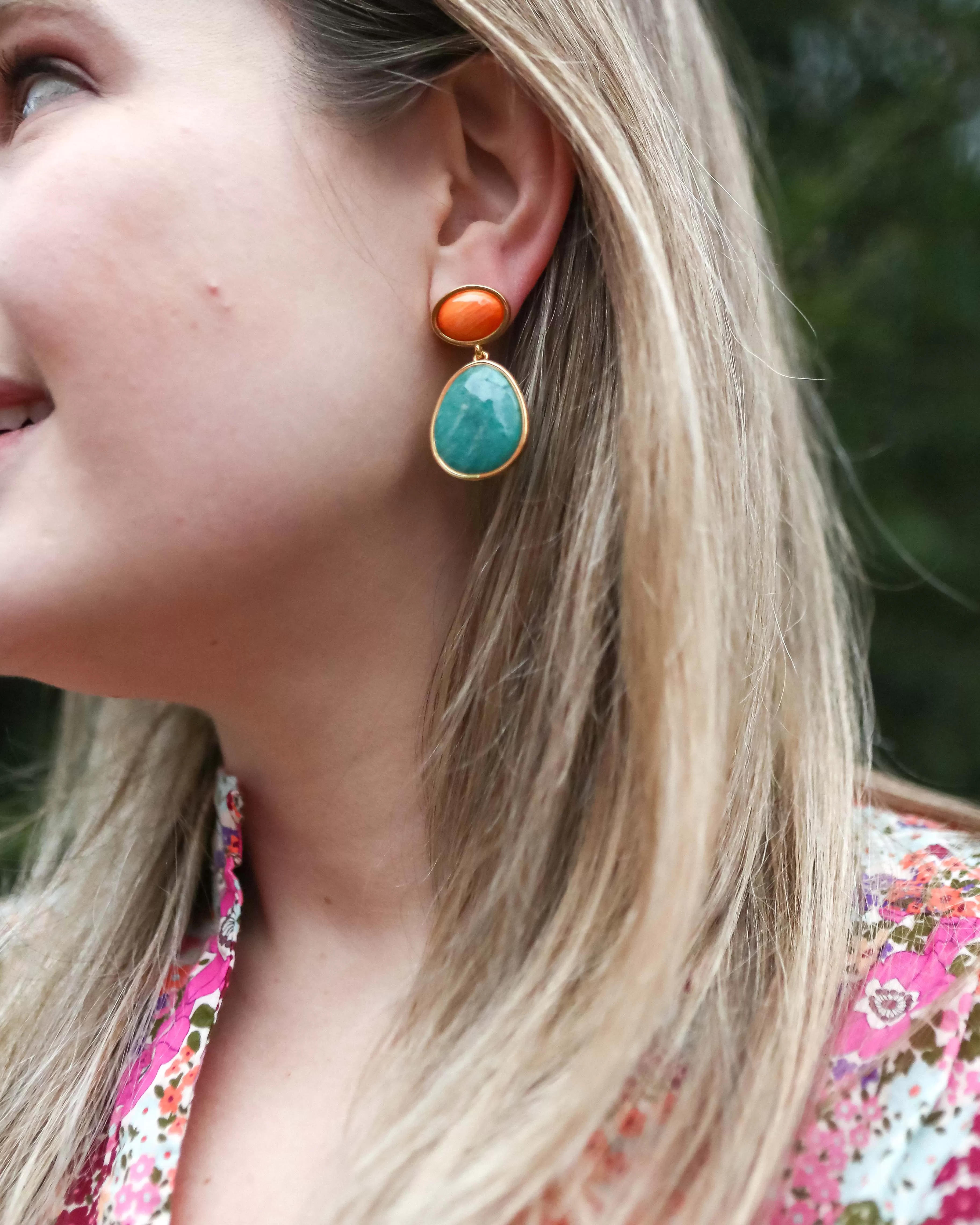 Praia Earrings (Orange/Green)