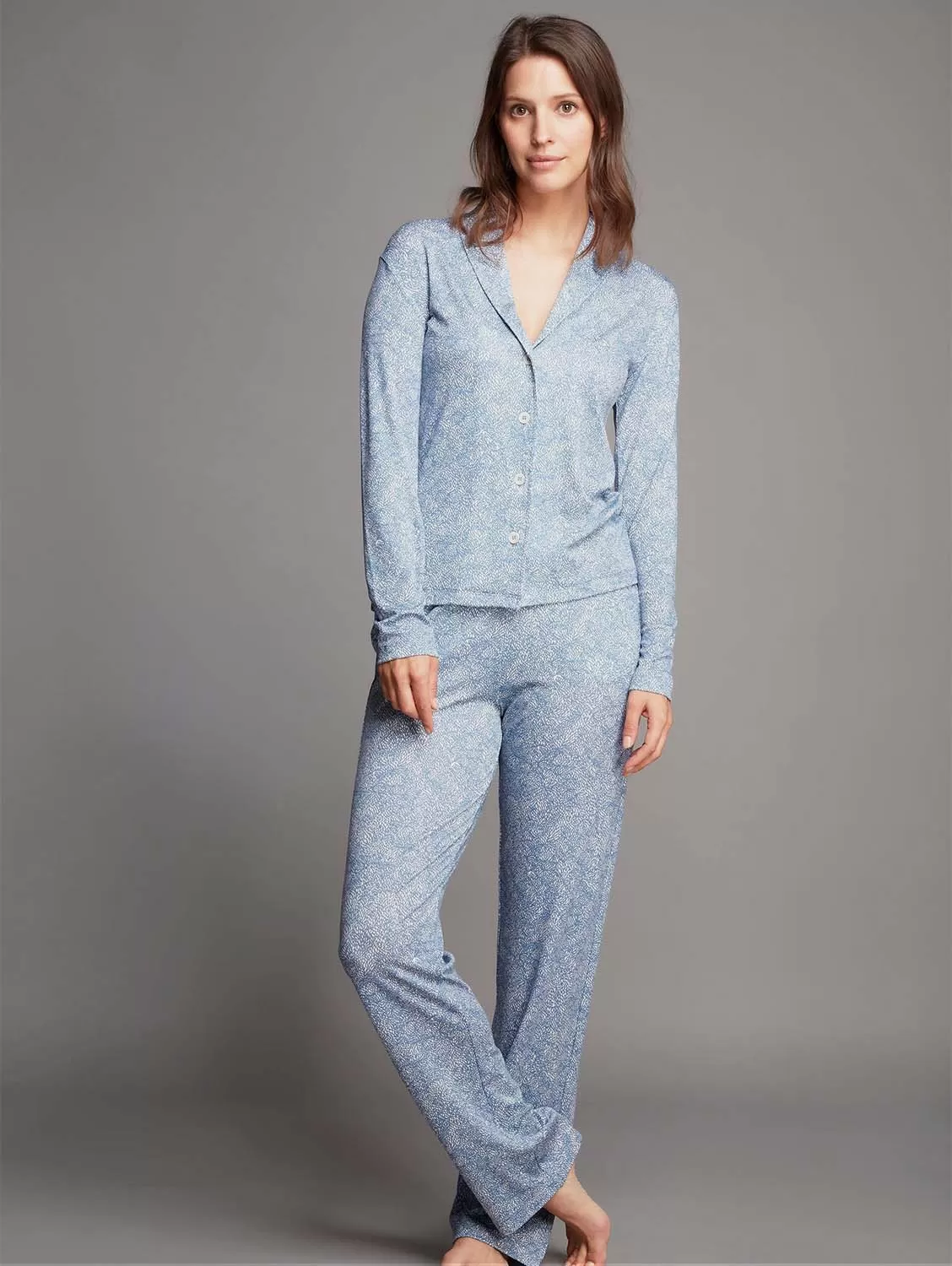 Print TENCEL Lyocell Pyjama Set | Blue