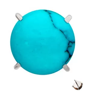 Prong Howlite Turquoise Stone Titanium Threadless Top