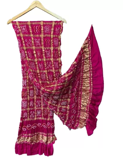 Pure Gaji Silk Handmade Bandhej Dupattas