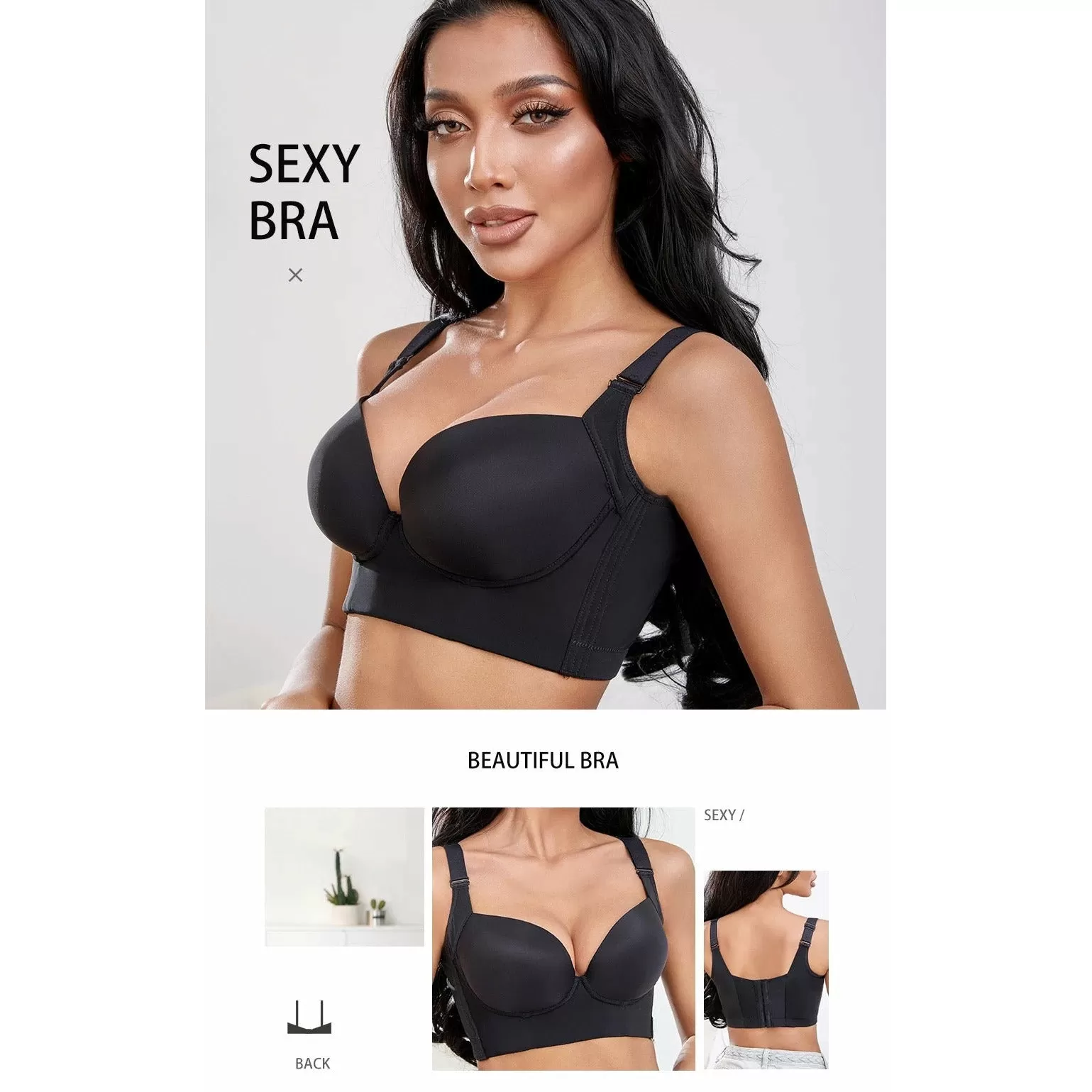 Push-up bras with full back coverage