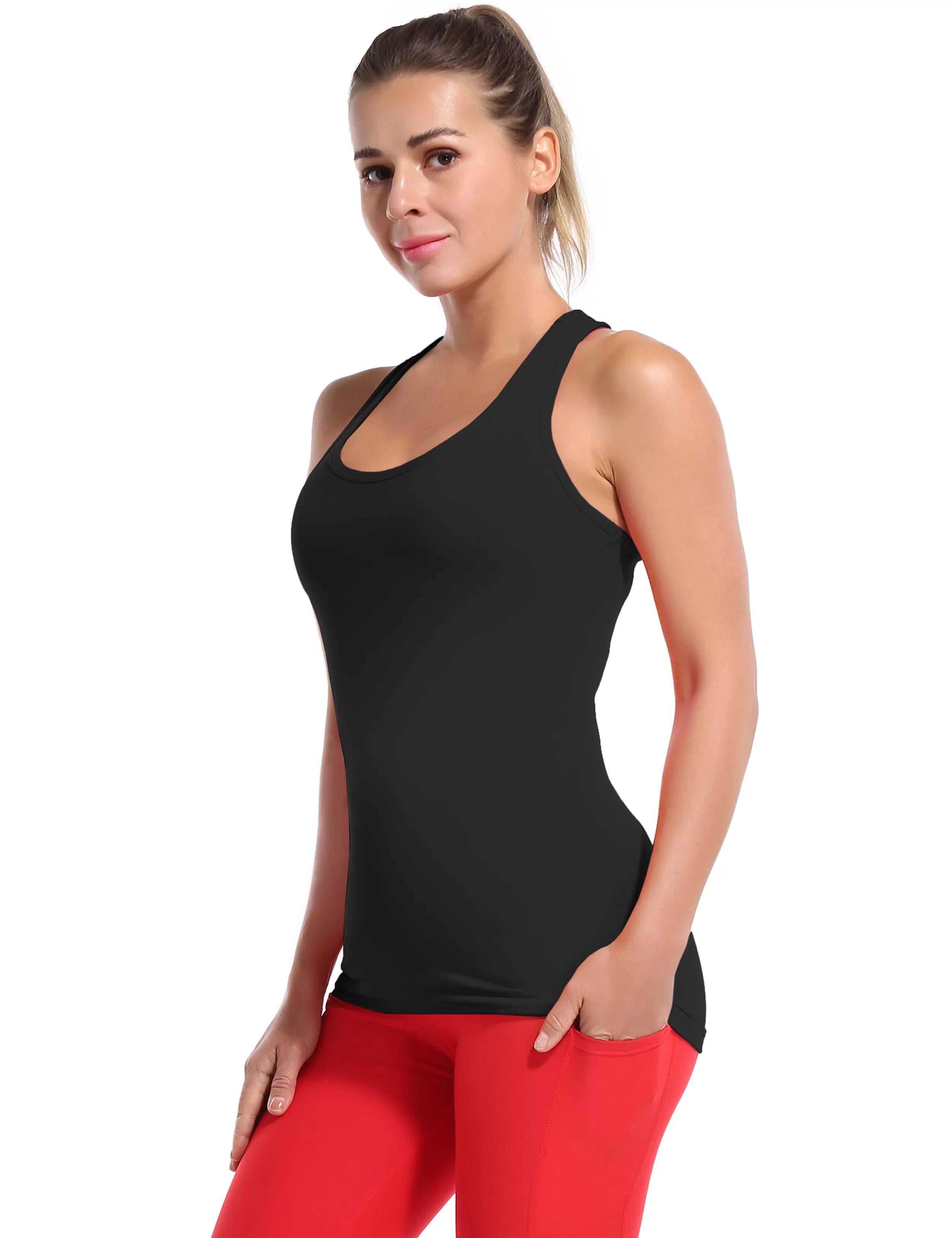 Racerback Athletic Tank Tops black