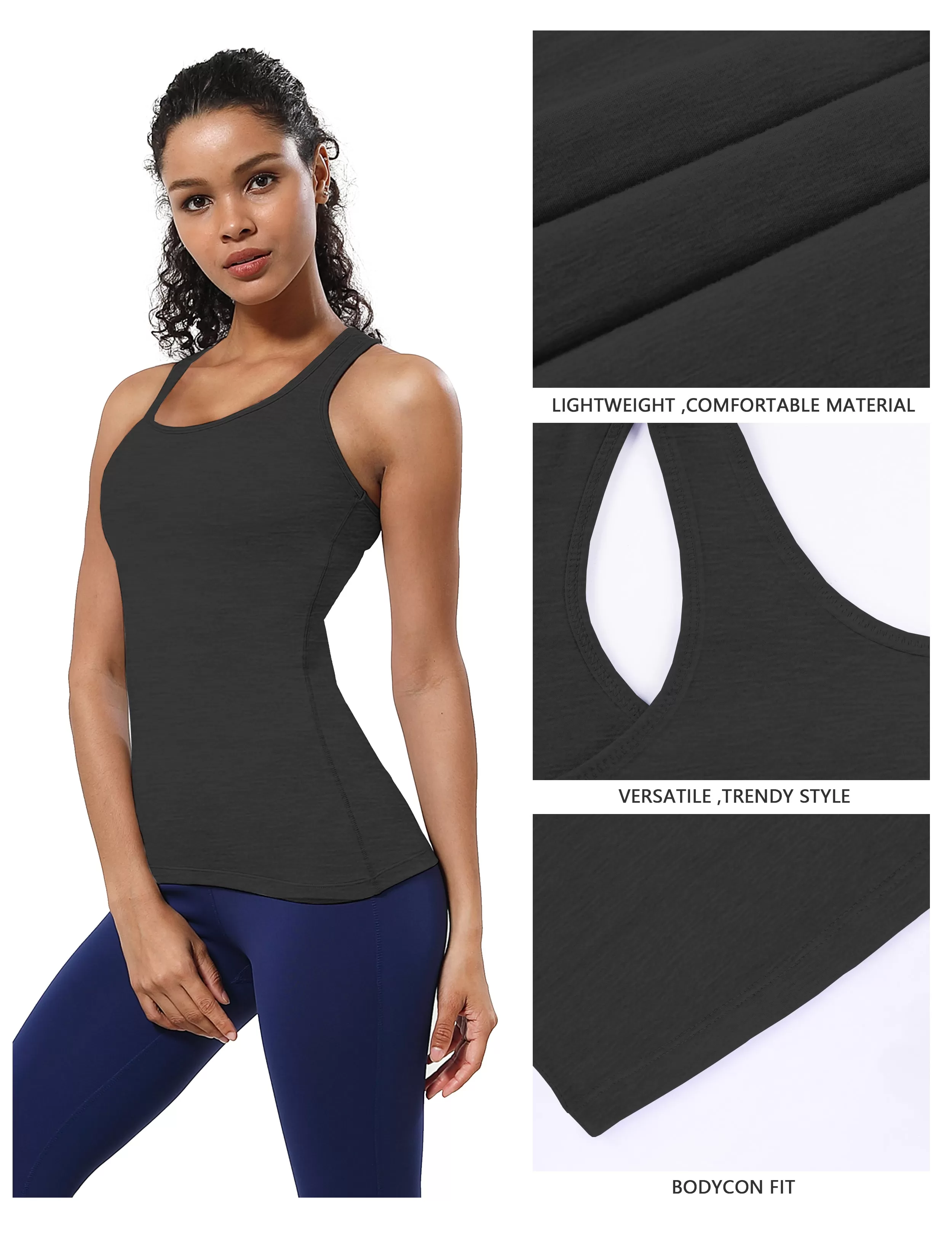 Racerback Athletic Tank Tops heathercharcoal