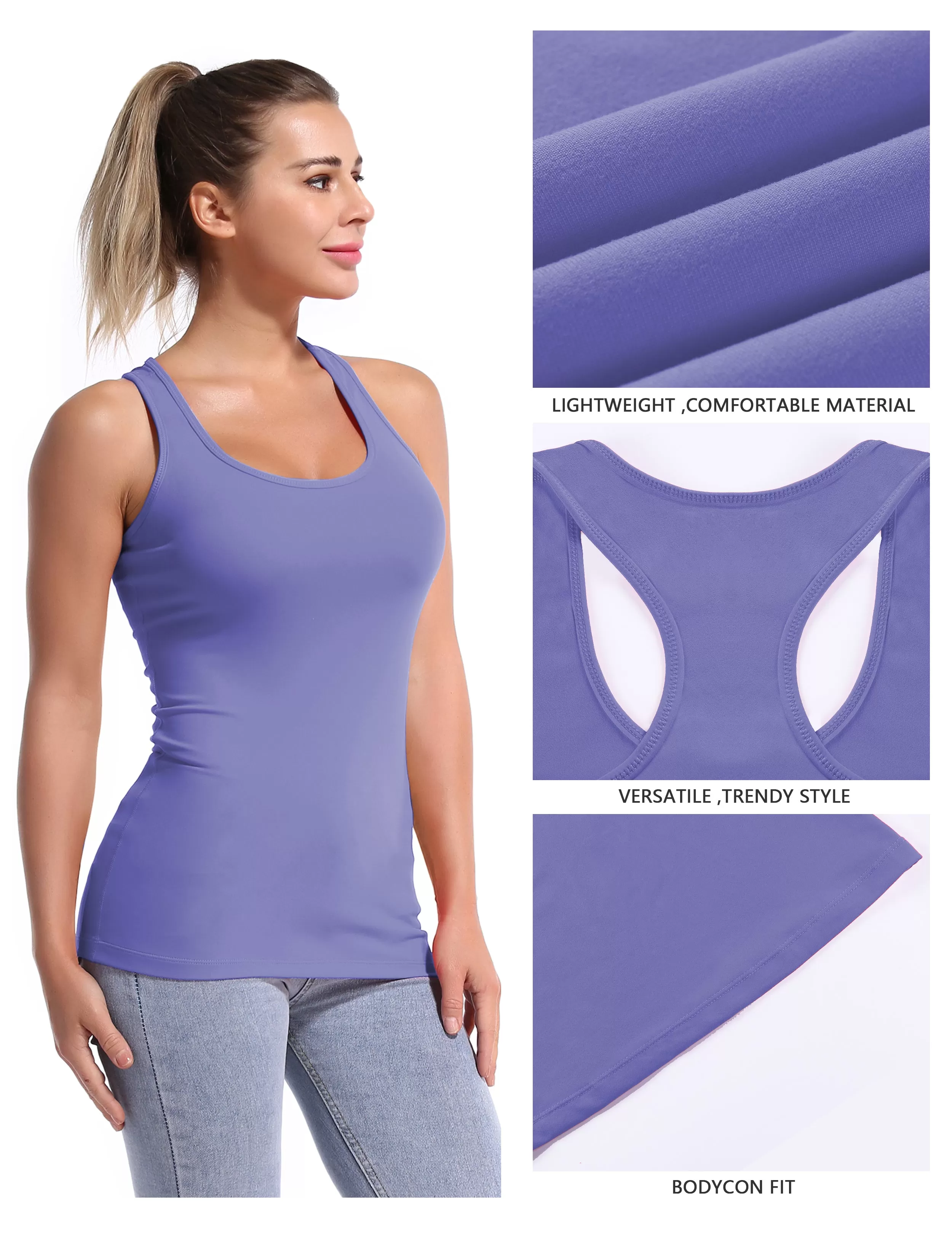 Racerback Athletic Tank Tops lavender