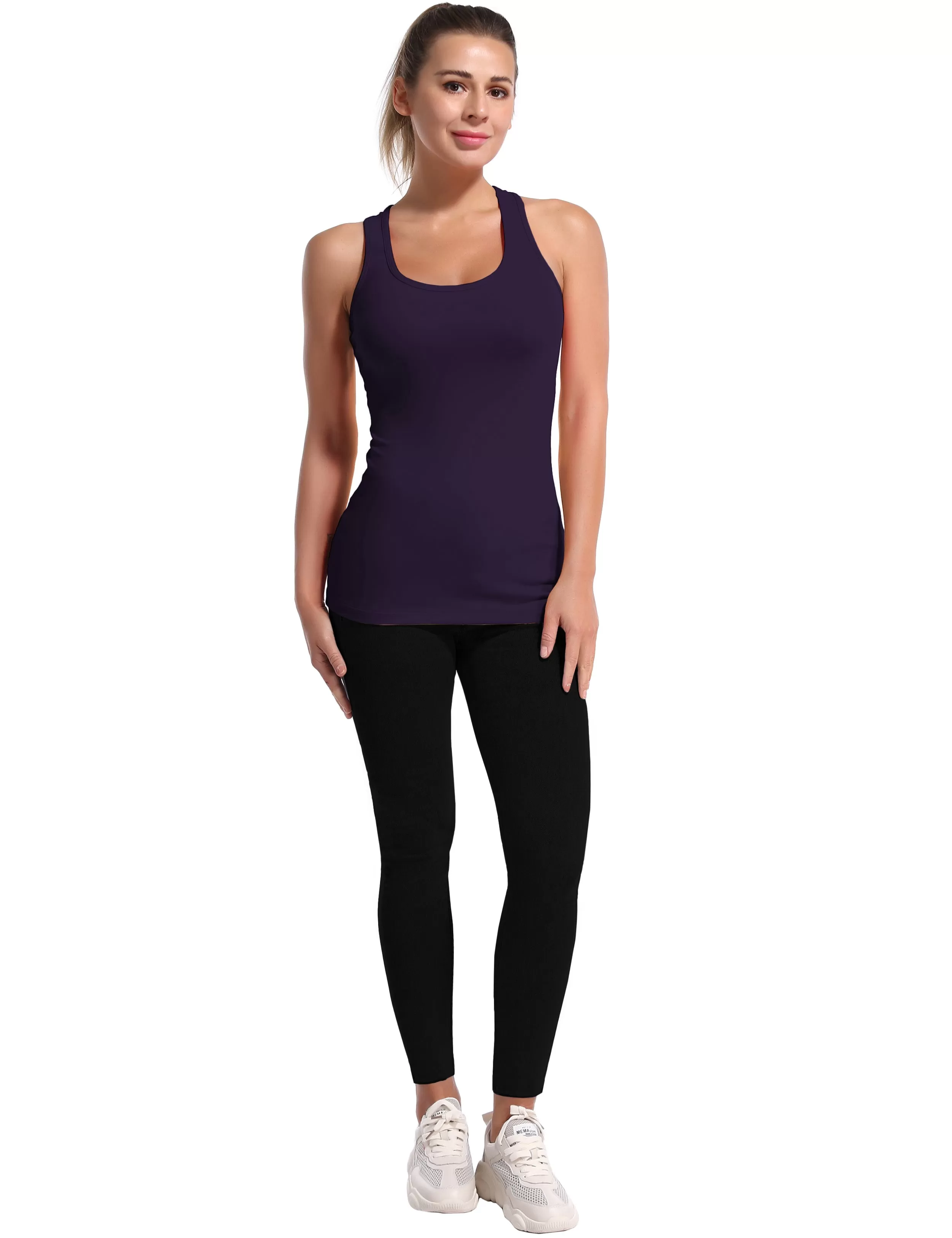 Racerback Athletic Tank Tops midnightblue_yogastudio