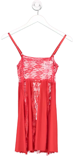 Red Bow Lace Erotic Dress UK S