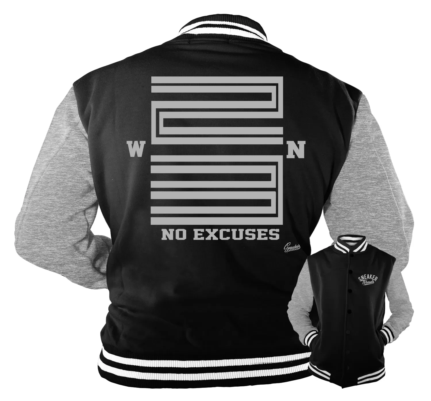 Retro 11 Cool Grey Win Varsity Jacket - Win 23- Black