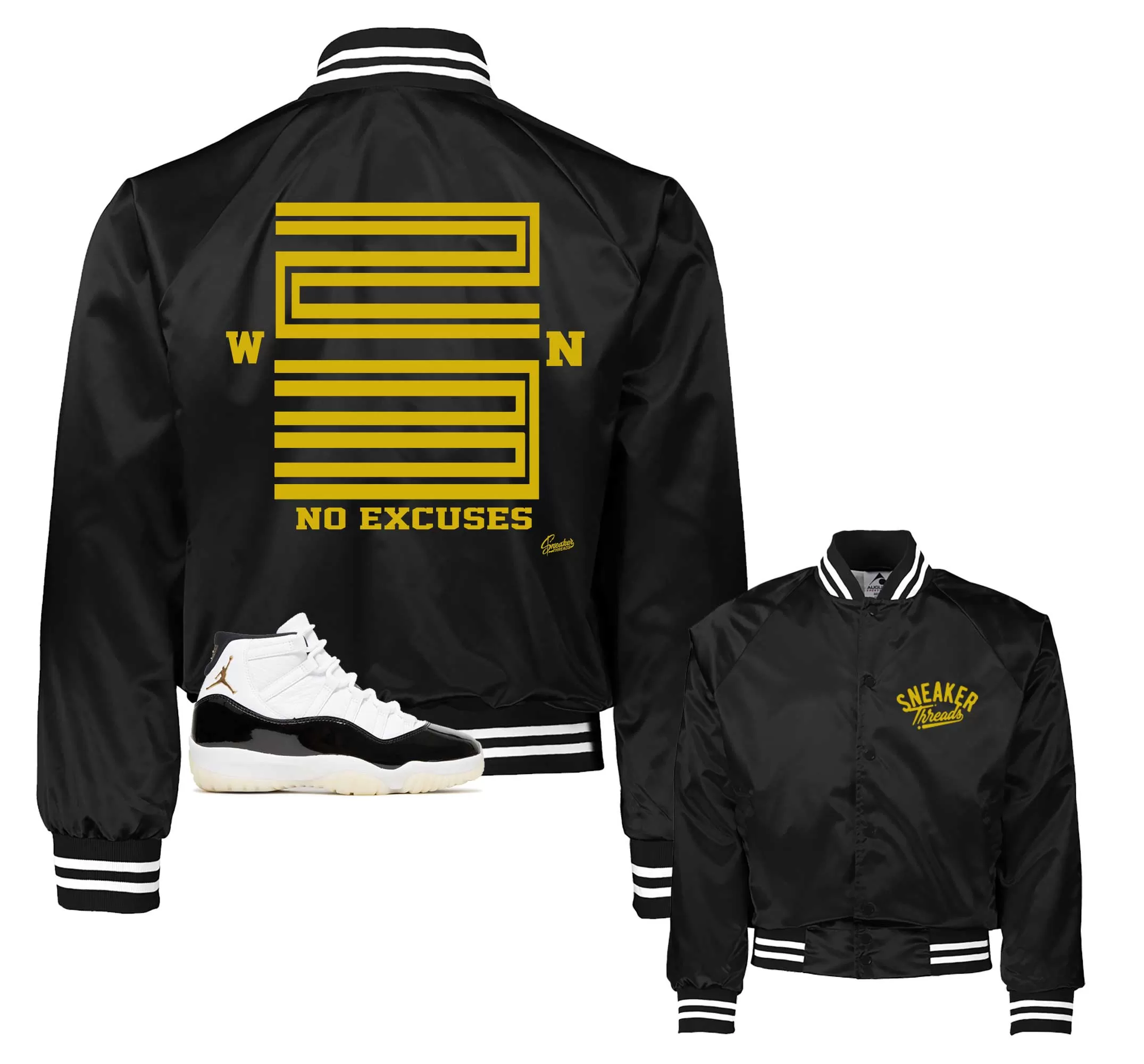 Retro 11 Gratitude Satin Jacket - Win 23 - Black