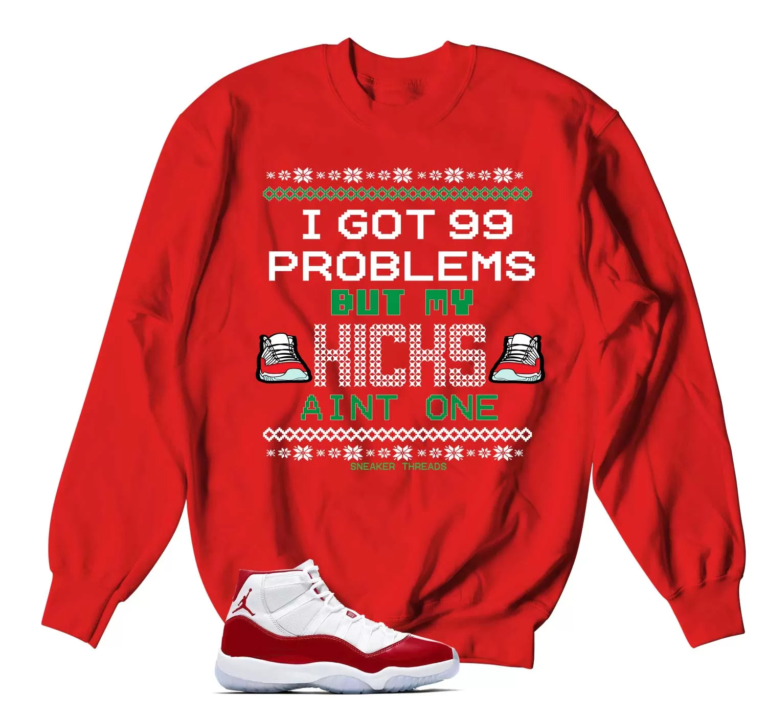 Retro 11 Varsity Red Sweater - 99 Problems - Red