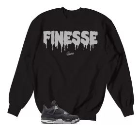 Retro 4 Black Canvas Sweater- Finesse- Black