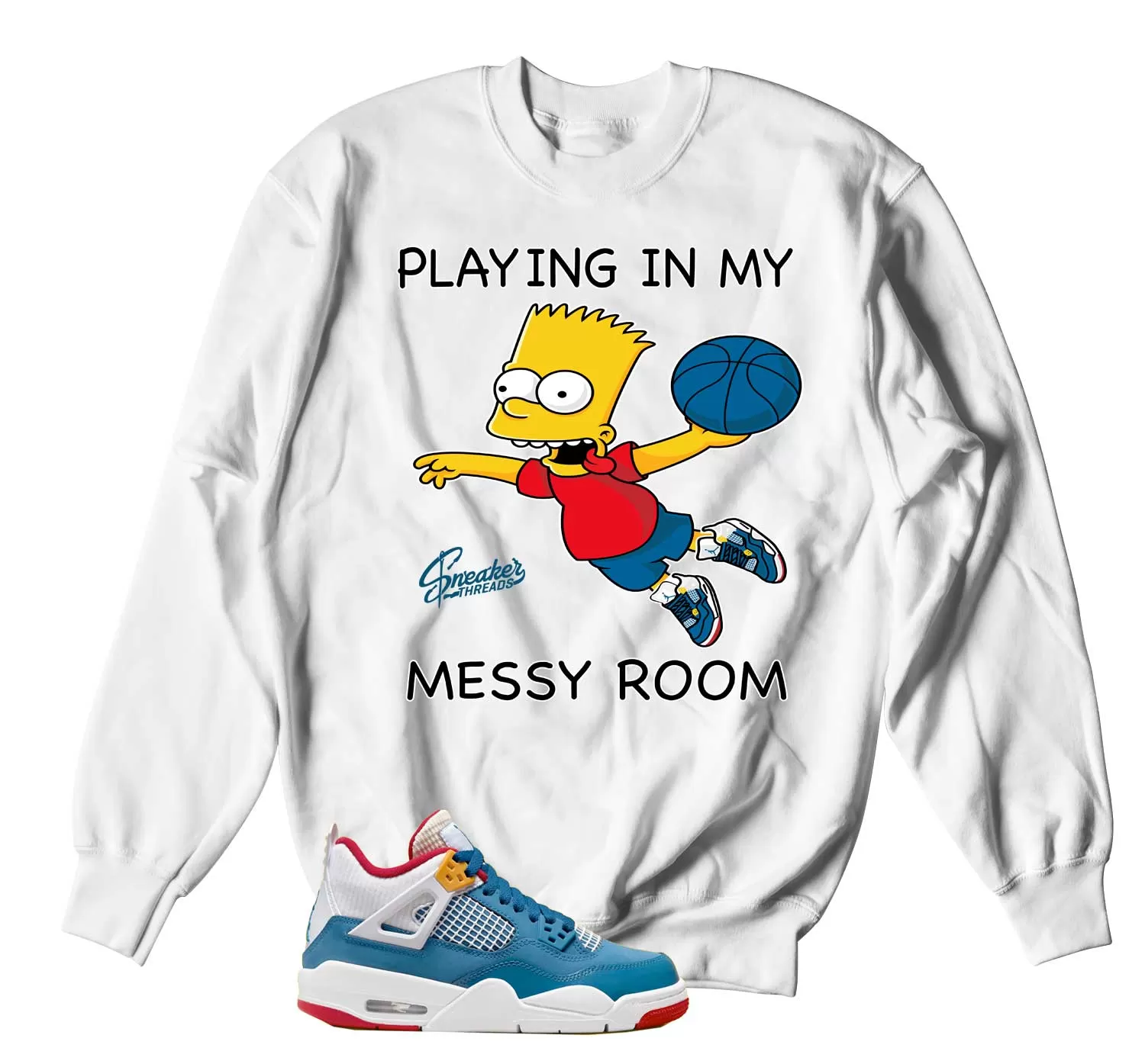 Retro 4 Messy Room Sweater - Play - White