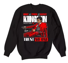 Retro 4 Red Thunder Sweater - Trust Issues - Black