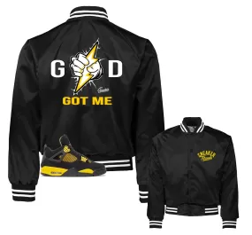 Retro 4 Yellow Thunder Jacket - God Got me - Black