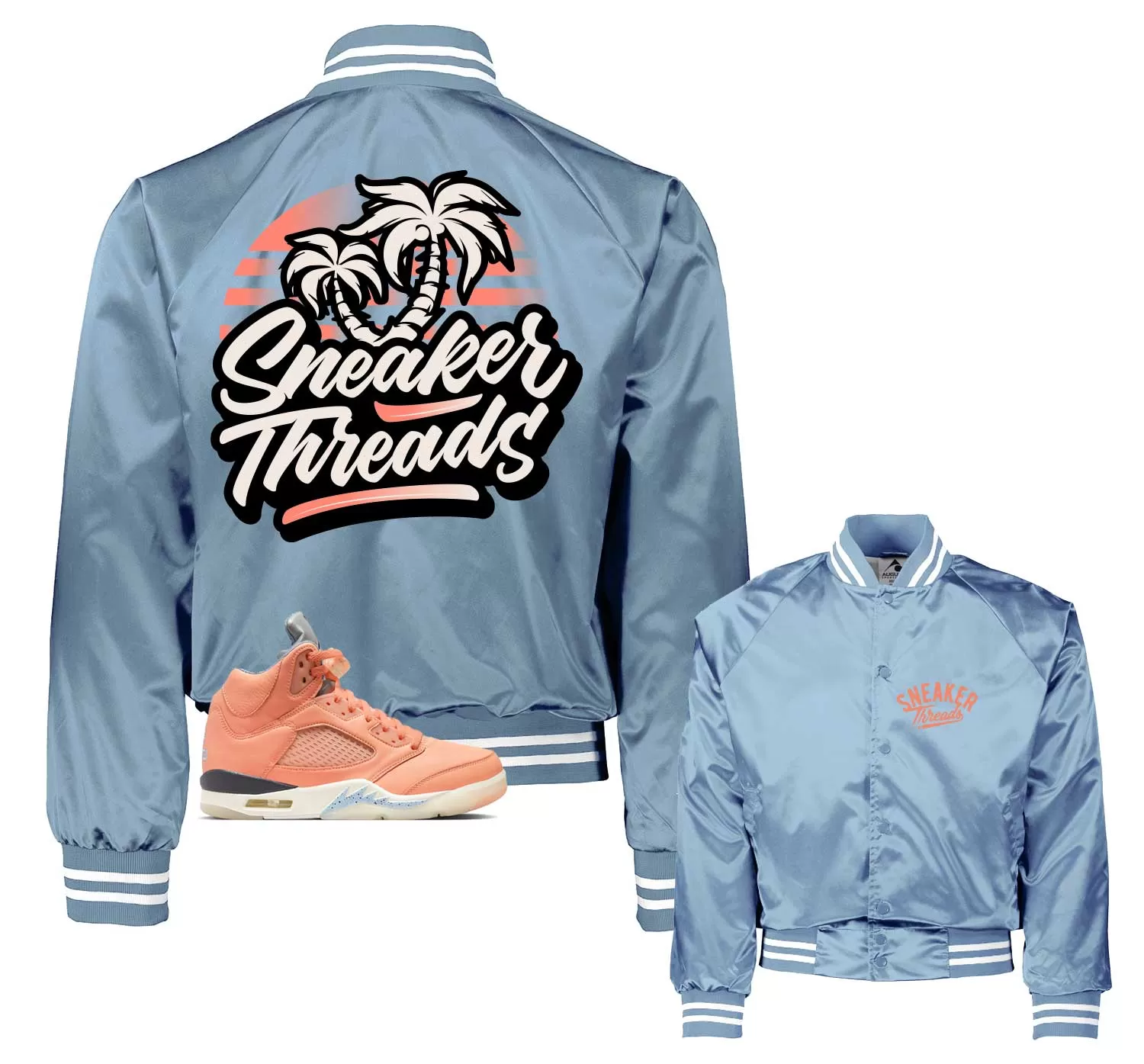 Retro 5 Crimson Bliss ST Palms Satin Jacket