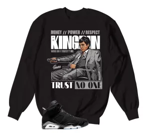 Retro 6 Metallic Silver Sweater - Trust issues - Black