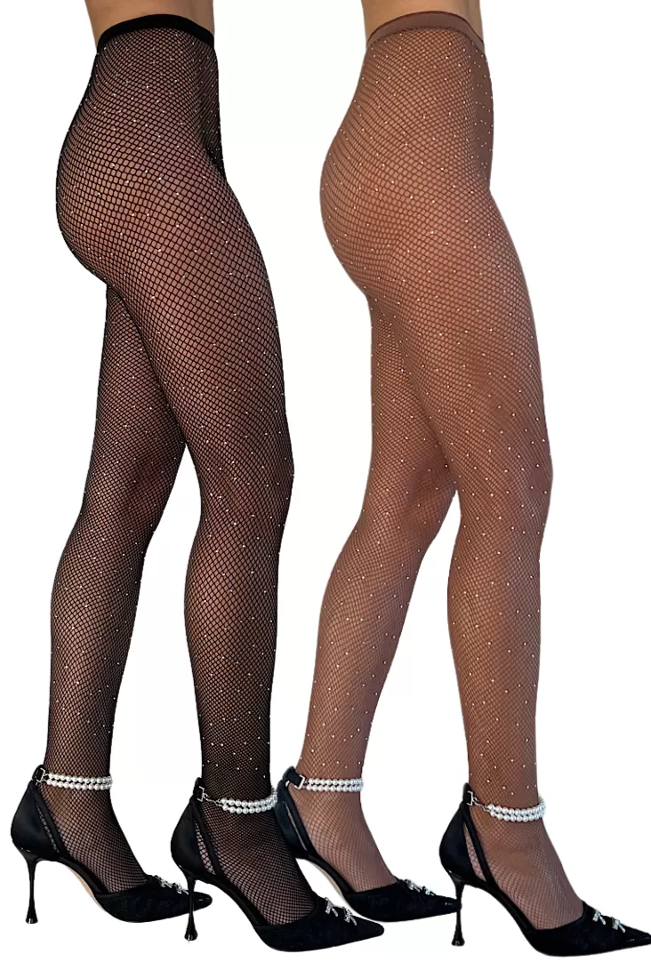 Rhinestone Fishnet Tights