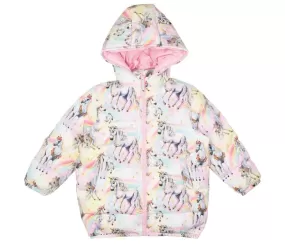 Rock Your Kid - ROCK YOUR BABY SORBET UNICORN LONG HOODED PUFFER JACKET