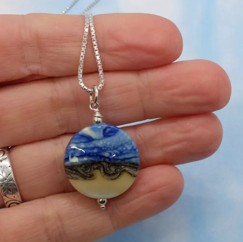 sand and blue sea mini pendant