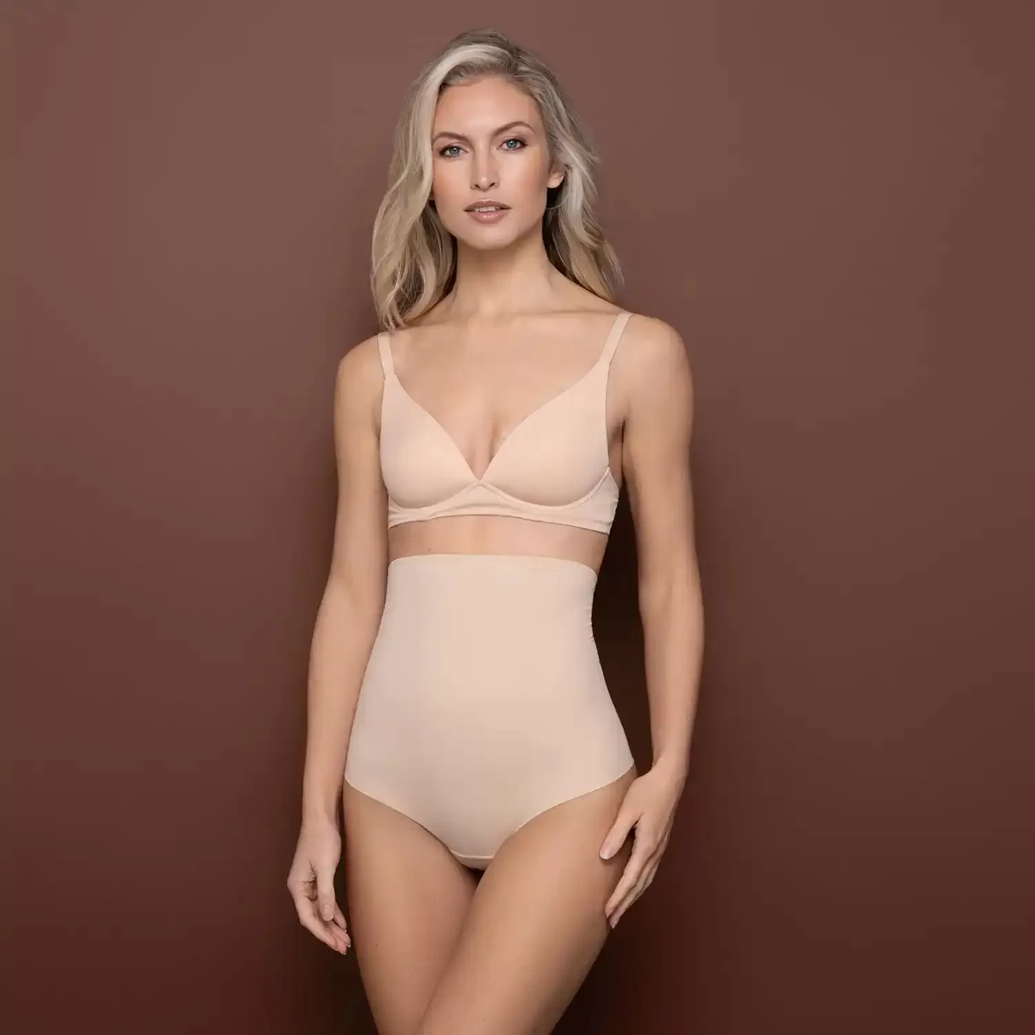 Sculpting High Waist Thong - Beige