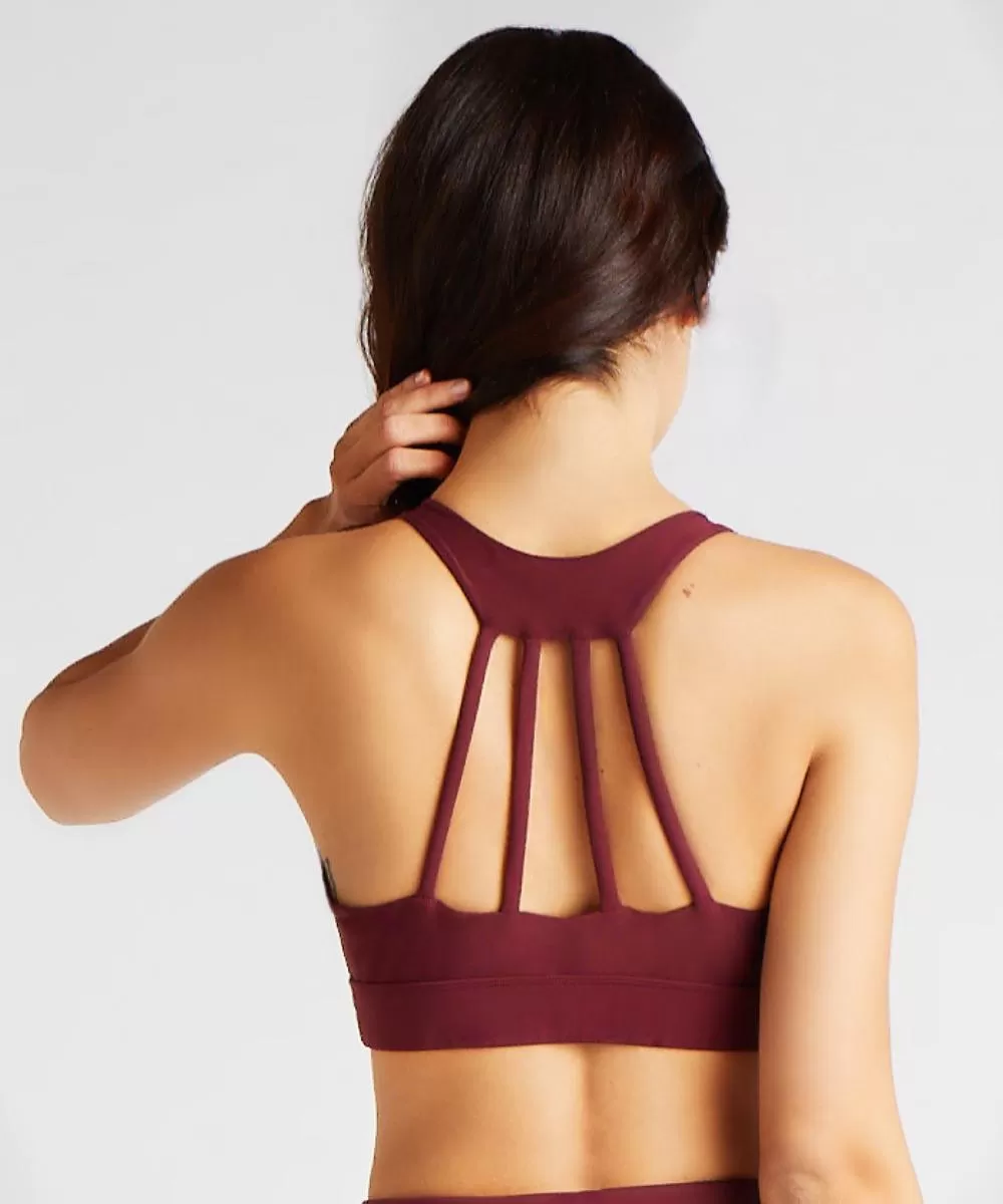 Setis Strappy Sports Bra - Burgundy