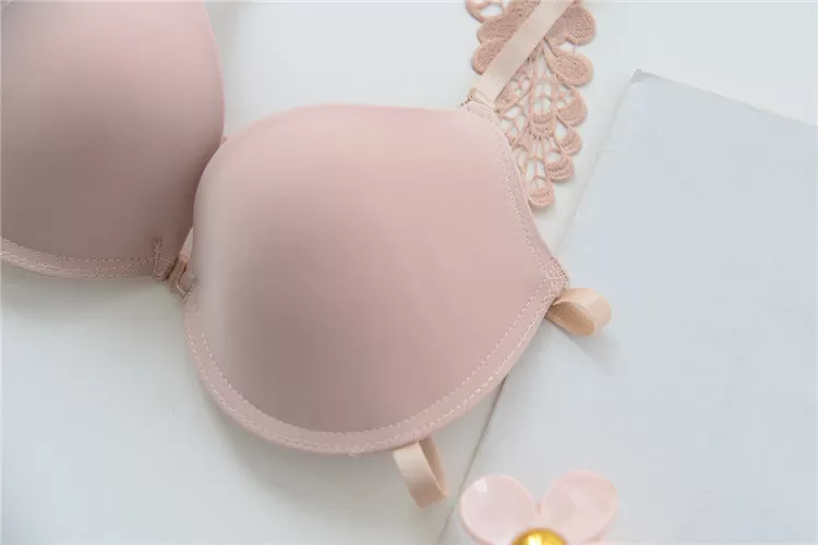 Sexy styling lace lace B cup bra back front buckle bra with steel ring