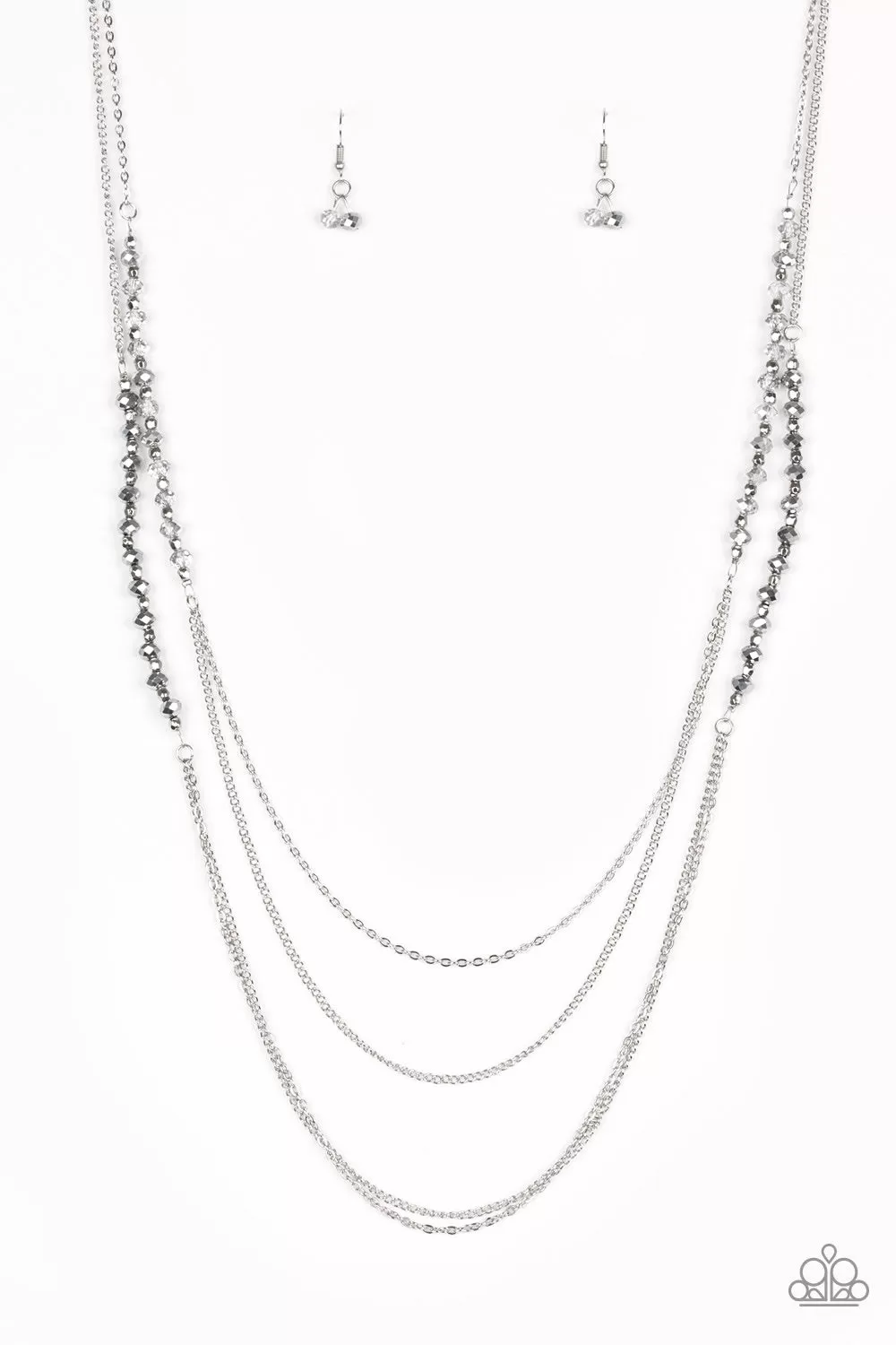 Shimmer Showdown - Silver Paparazzi Jewelry Necklace