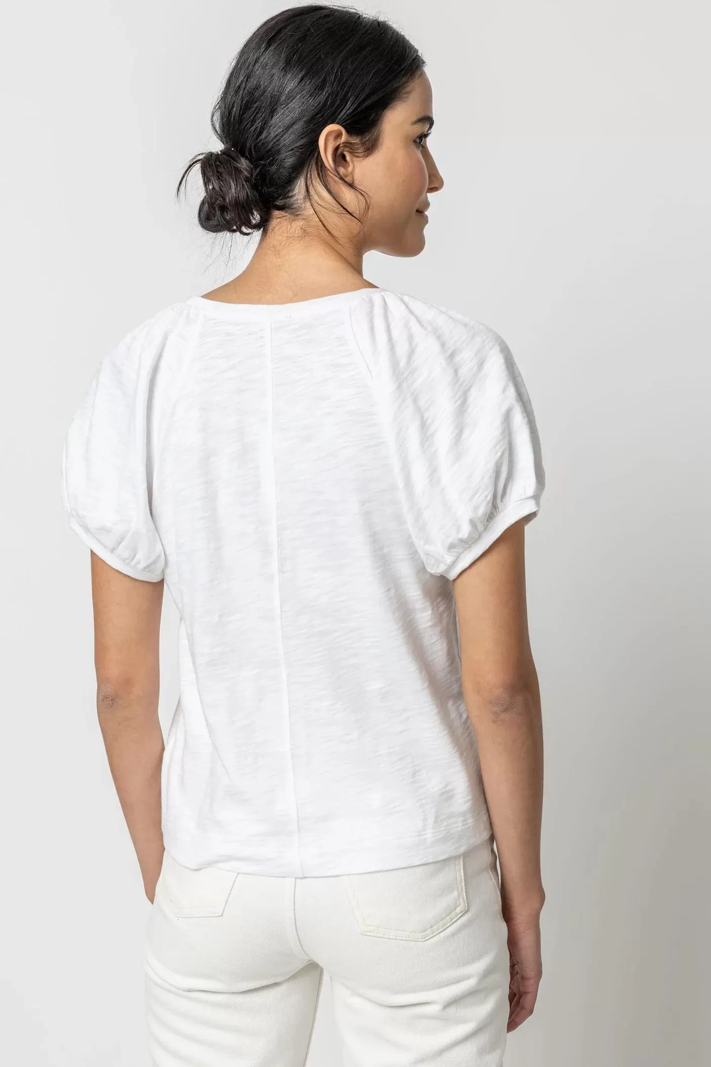 SHIRRED SLEEVE RAGLAN TEE - LILLA P