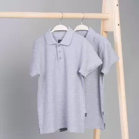 Short-Sleeve Polo Top 2 Pack - Grey