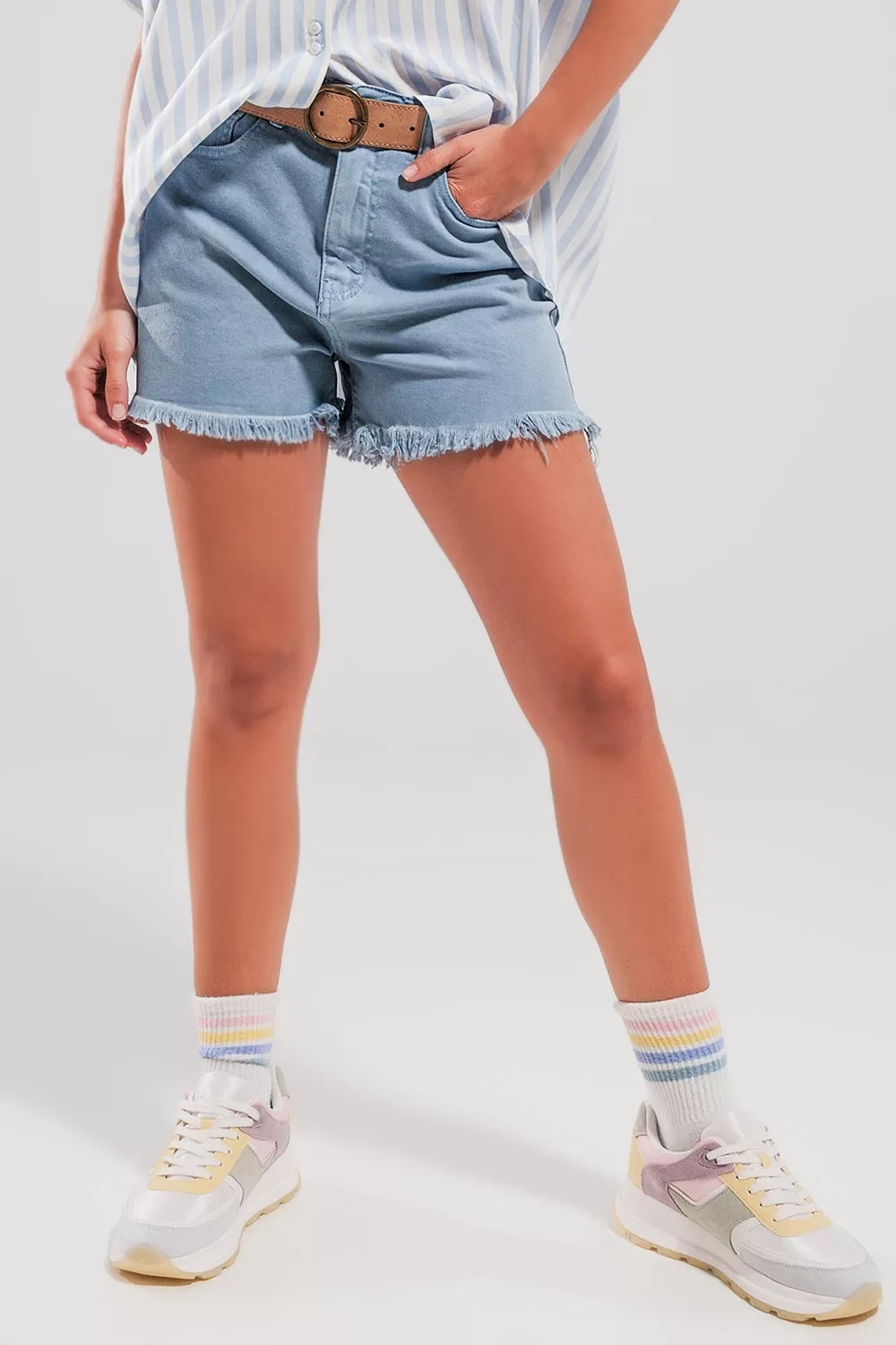 Shorts in Pale Blue