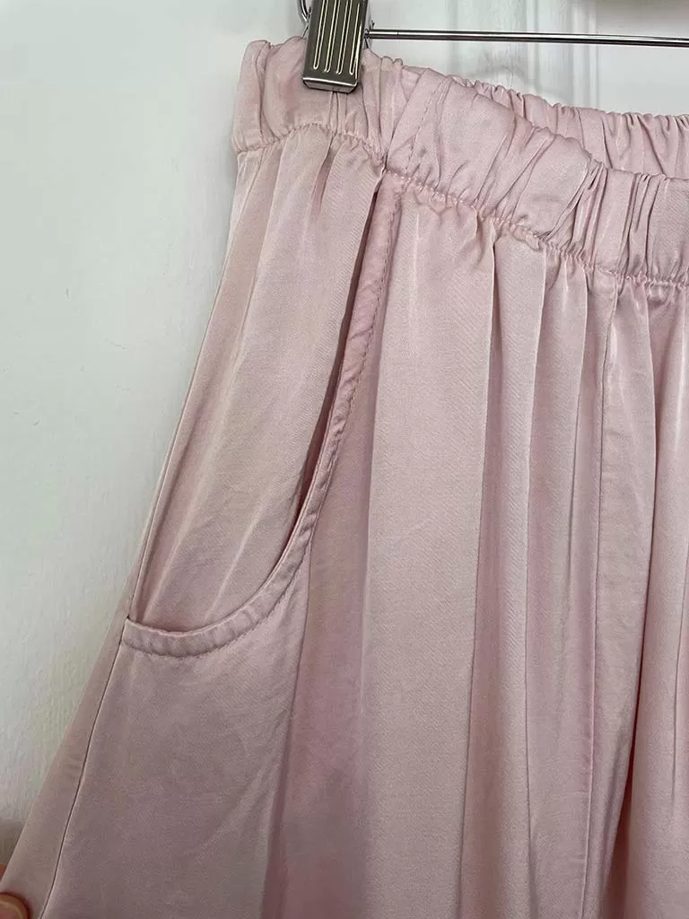 Silk Feel Cocoon Trousers - Blush