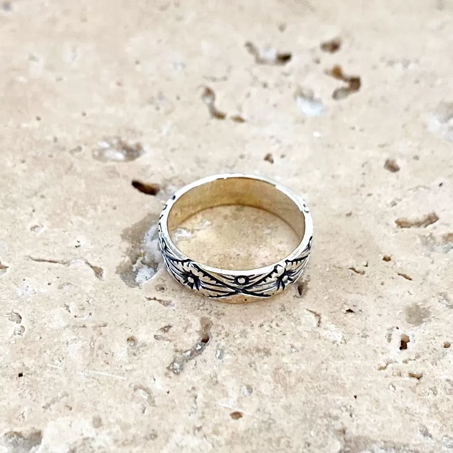 Silver Boho Band Ring - 01