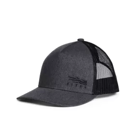 'Sitka' Badge Icon Mid Trucker Cap - Charcoal Heather