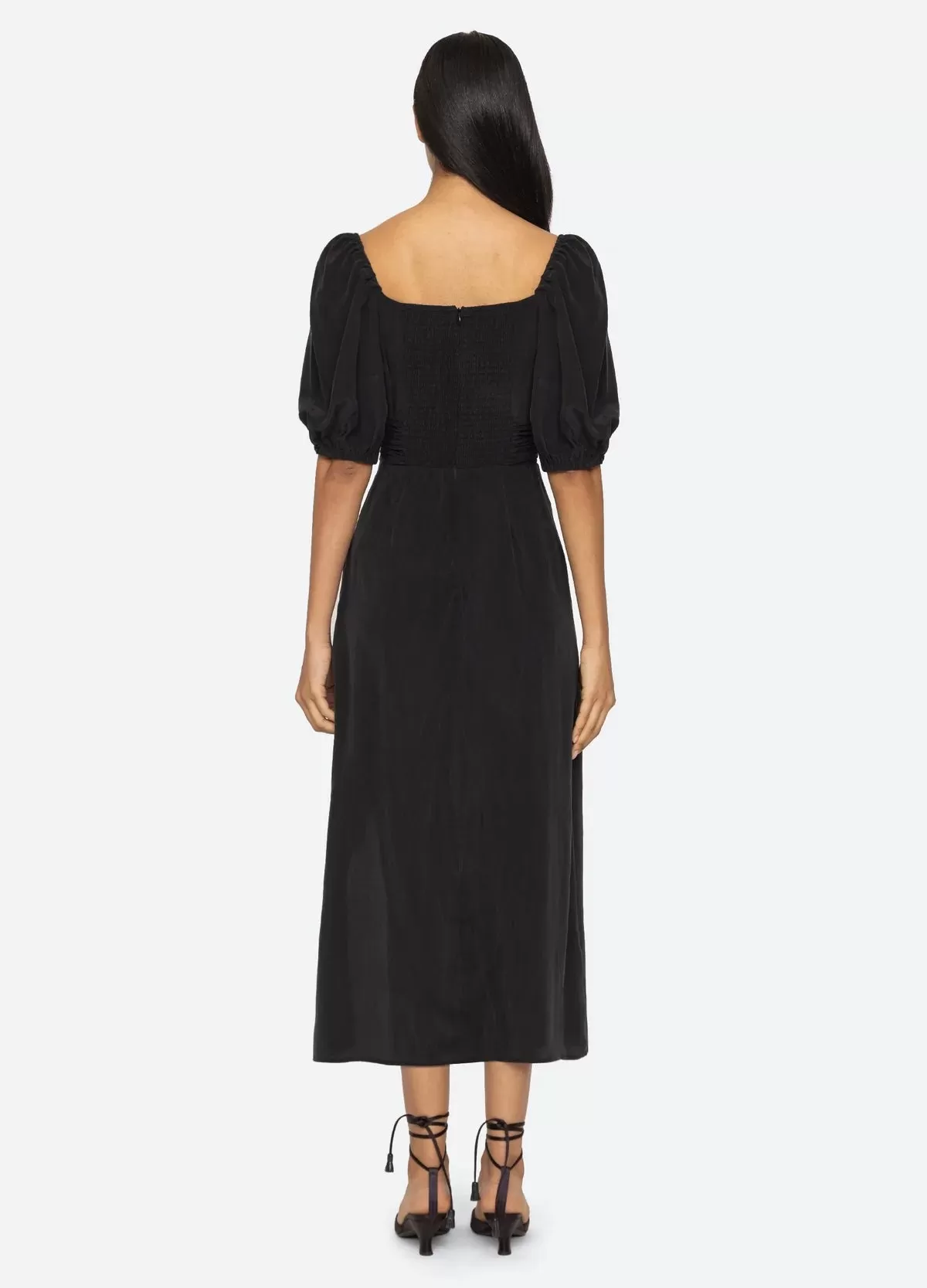 Siya Silk Puff Sleeve Dress