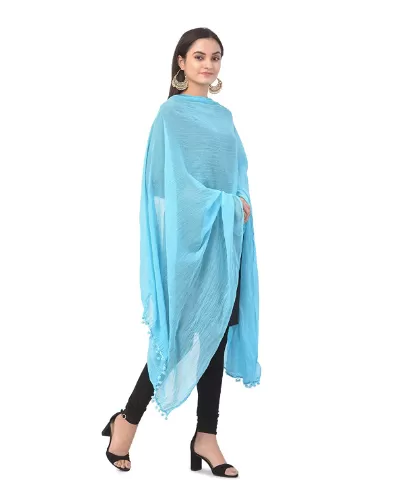 Sky Blue Chiffon Lehariya Dupatta for Women