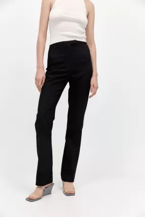 SLIM PANELLED TROUSERS-BLACK