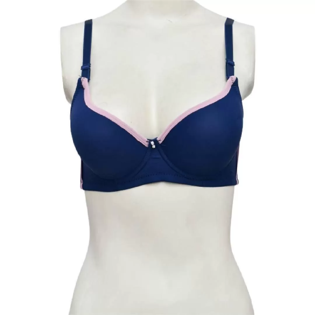 Soft Padded Pushup Bra Underwired Single Padded Bra with Removeable Straps Soft Cup Padded Bra