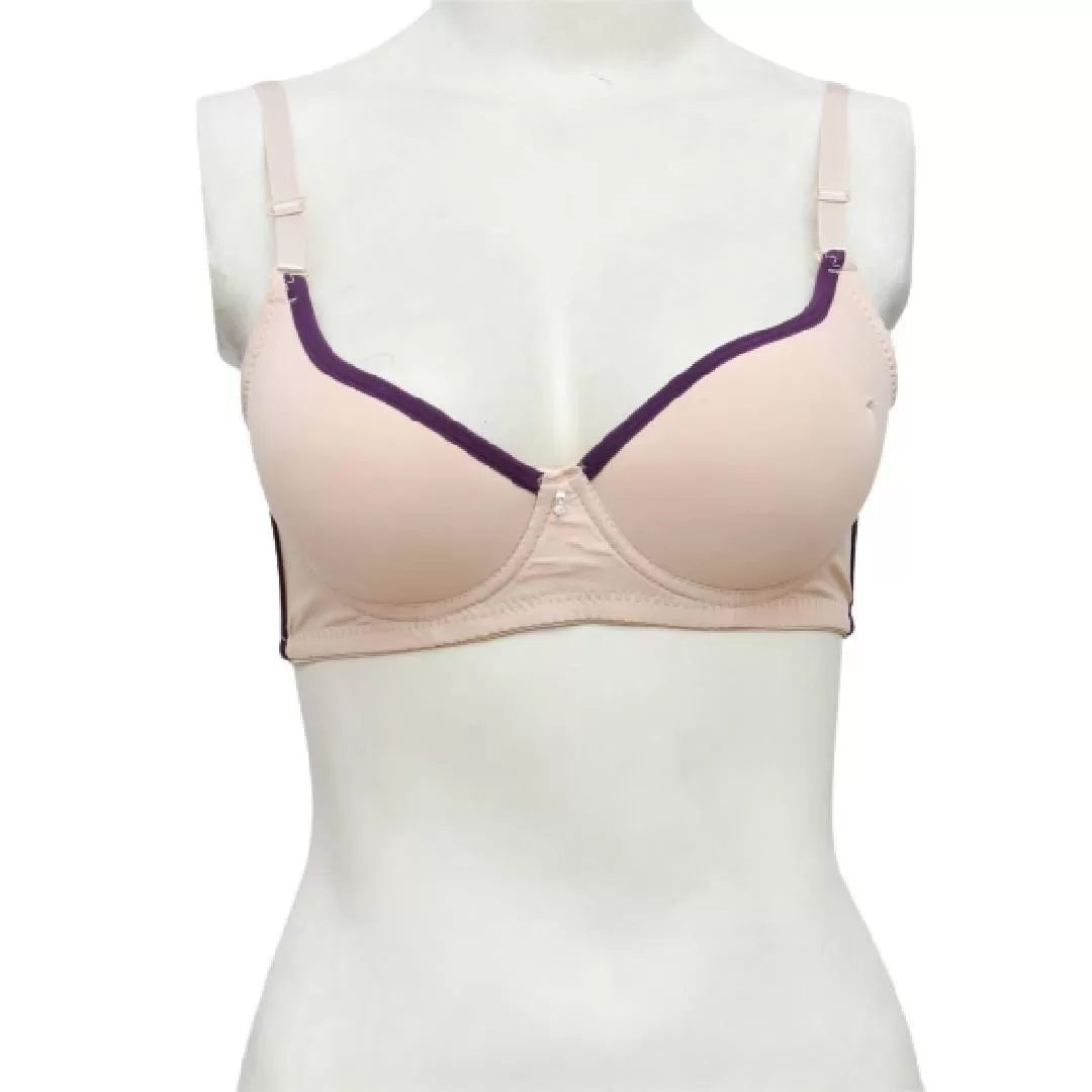 Soft Padded Pushup Bra Underwired Single Padded Bra with Removeable Straps Soft Cup Padded Bra