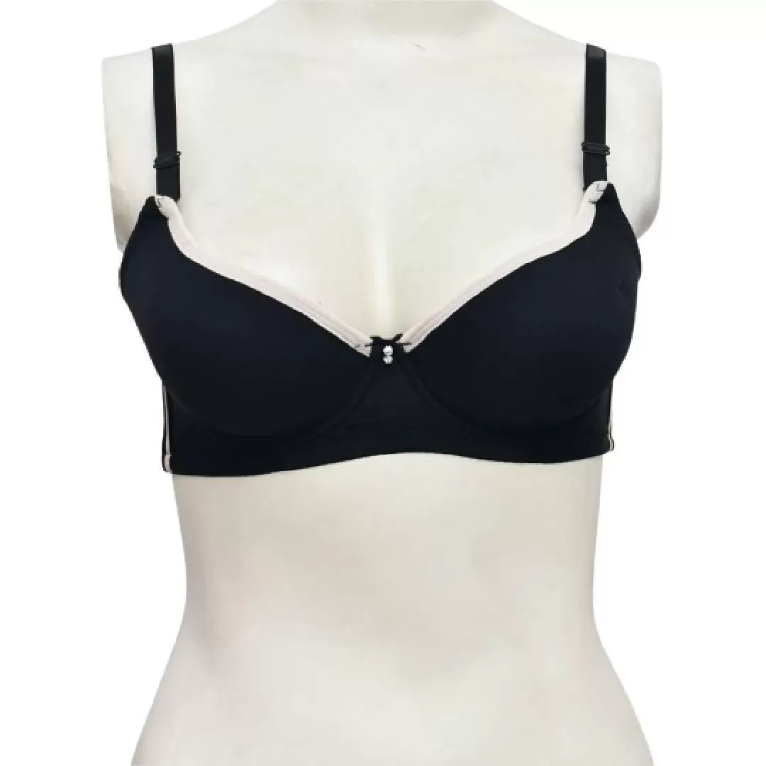 Soft Padded Pushup Bra Underwired Single Padded Bra with Removeable Straps Soft Cup Padded Bra